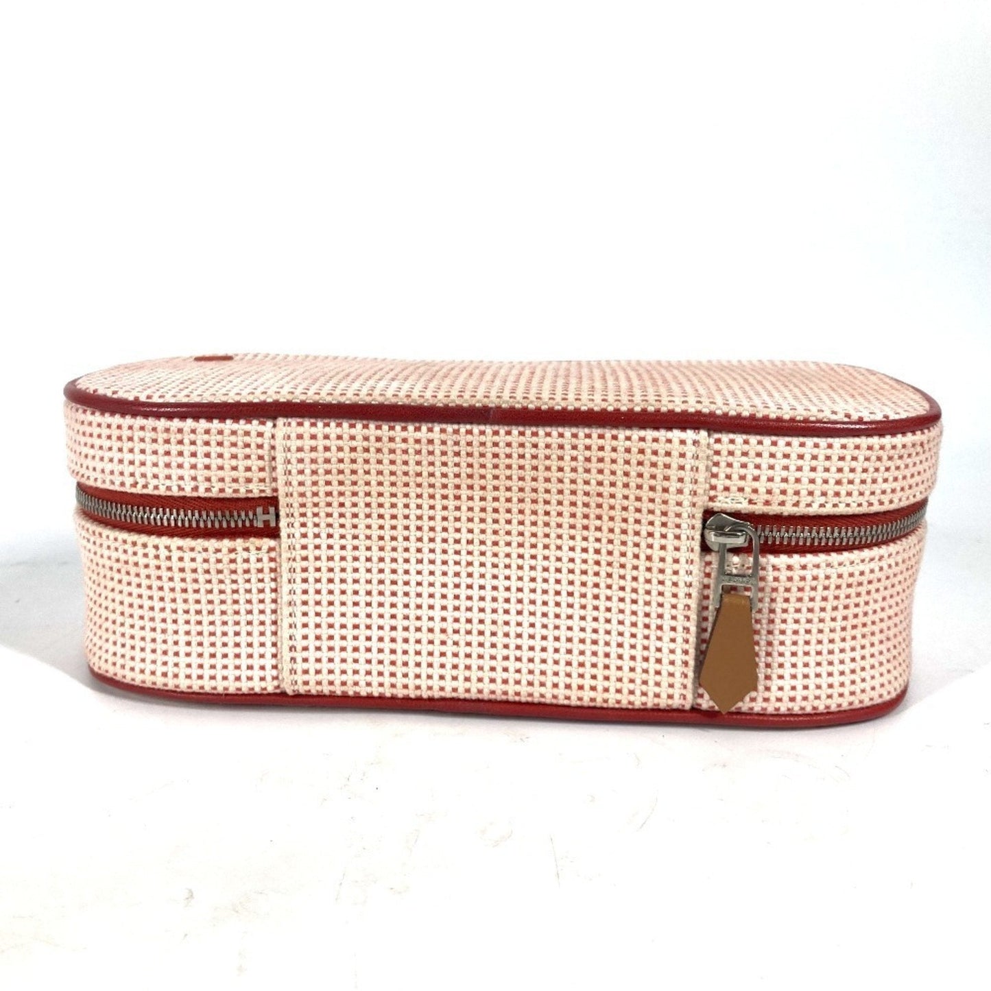 Hermes Sellier Pink Canvas Pouch ( )