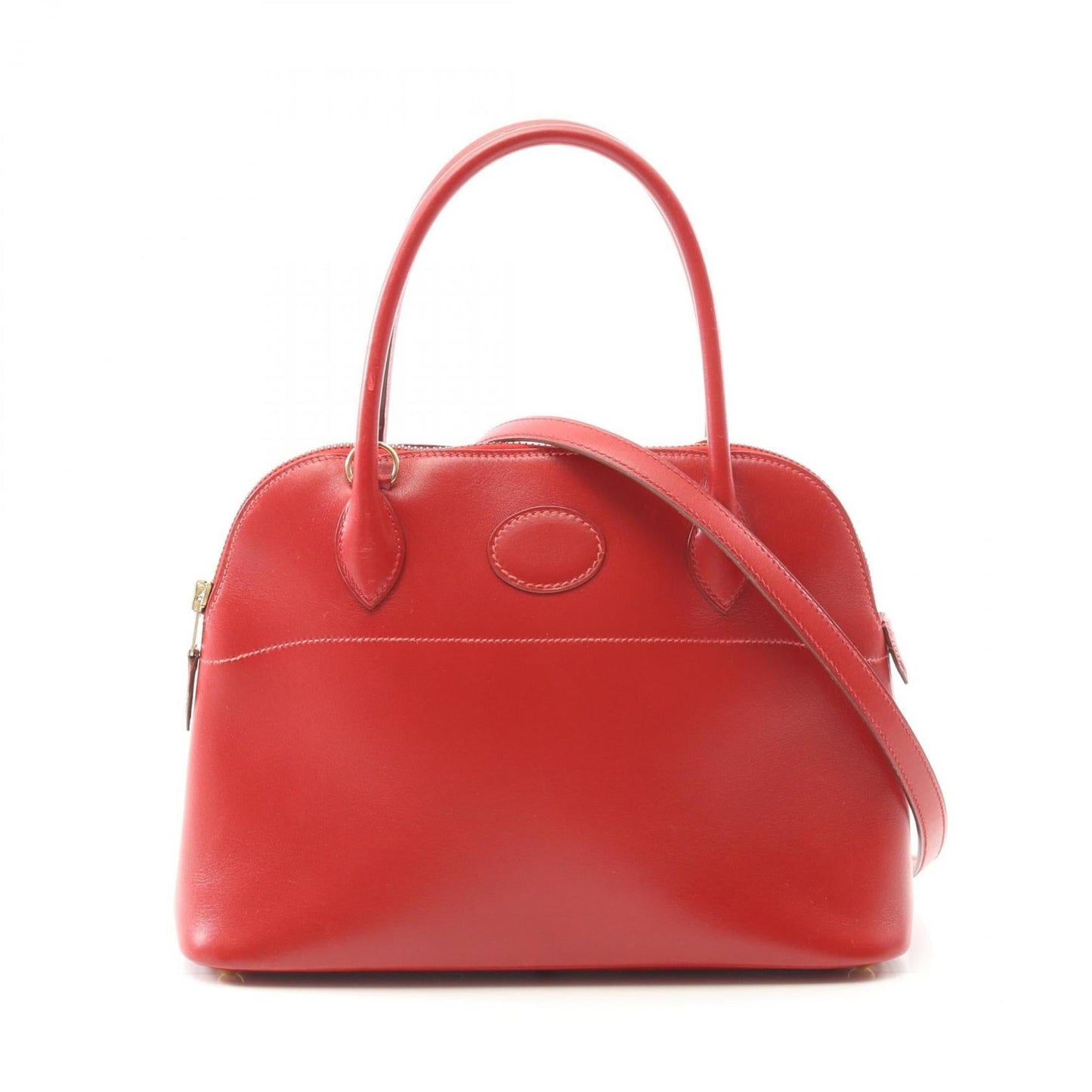 Hermes Red Color Rouge Vif Box Calf Leather Handbag ( )