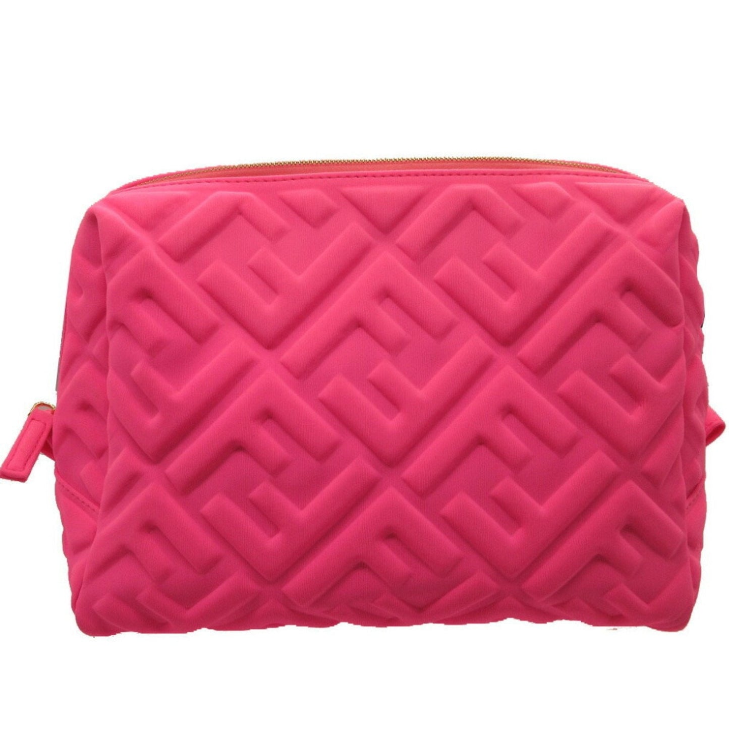 FENDI Zucca FF Embossed 8N0171 Polyamide Pink Pouch Bag