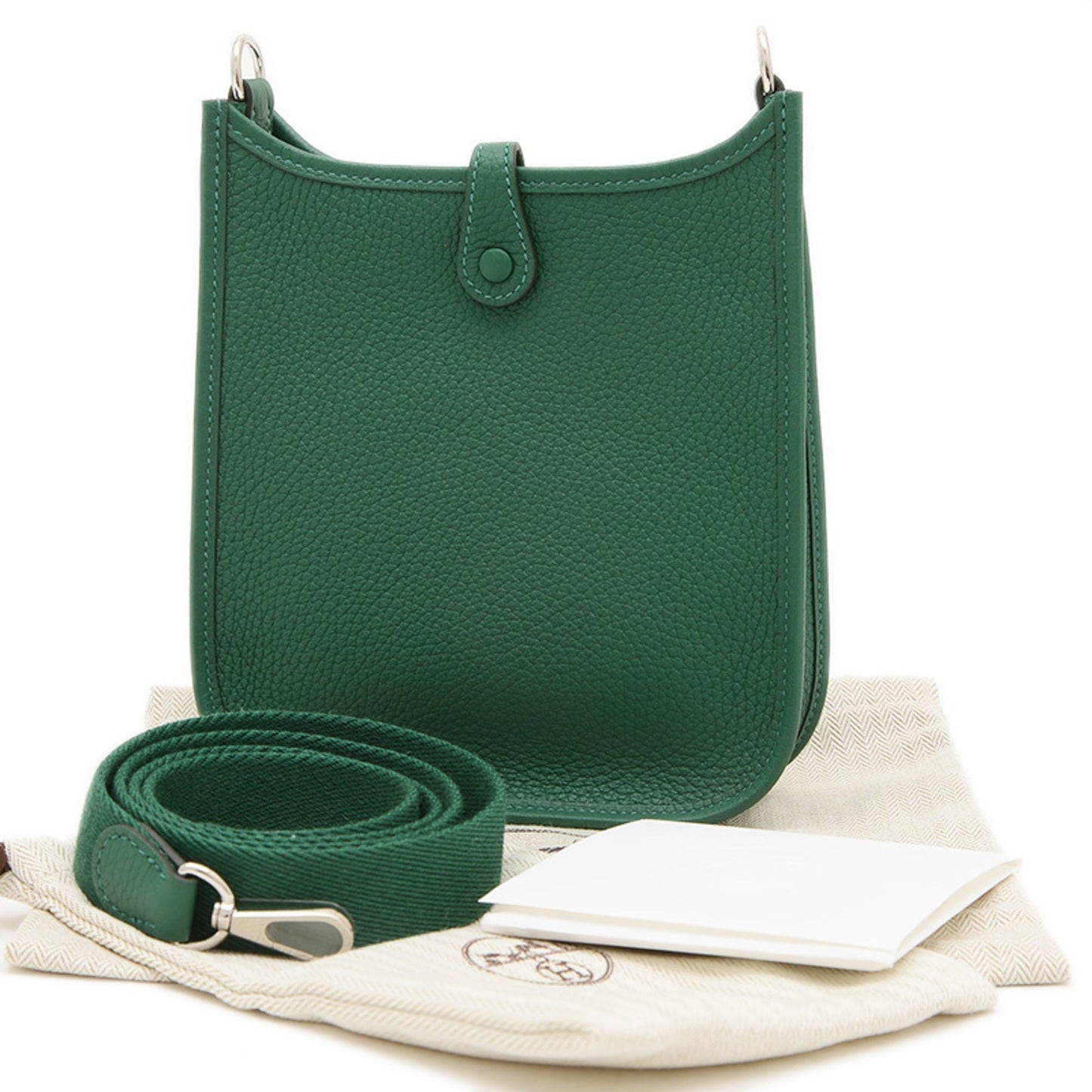 Hermes Vert Bengal Taurillon Clemence Leather Shoulder Bag ( )
