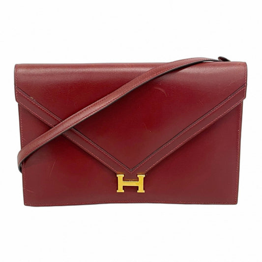 Hermes Rouge H Box Calf Leather Shoulder Bag ( )