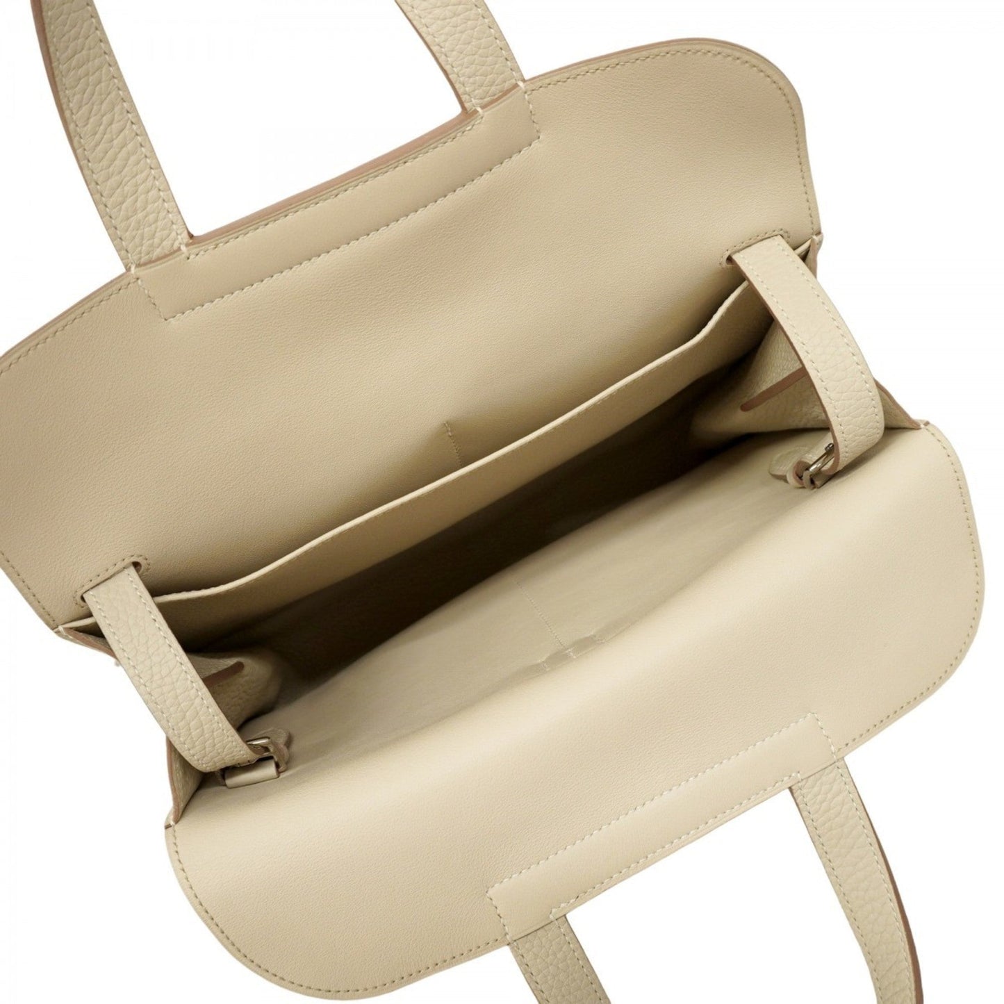 Hermes Silver Taurillon Clemence Leather Handbag ( )