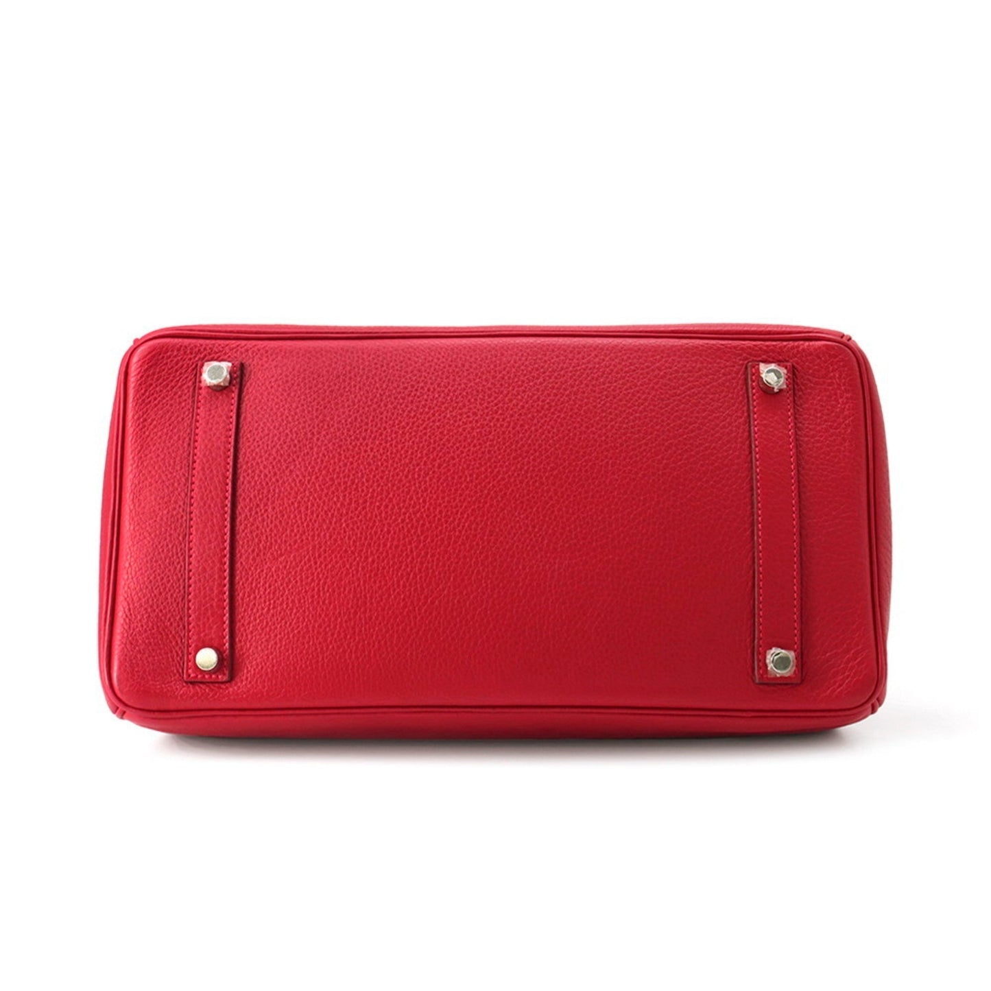 Hermes Rouge Casaque Taurillon Clemence Leather Handbag ( )