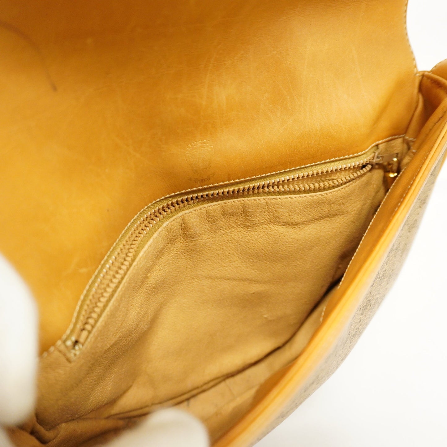 GUCCIAuth  Sherry Line Micro GG 007 89 1095 Women's PVC Shoulder Bag Beige