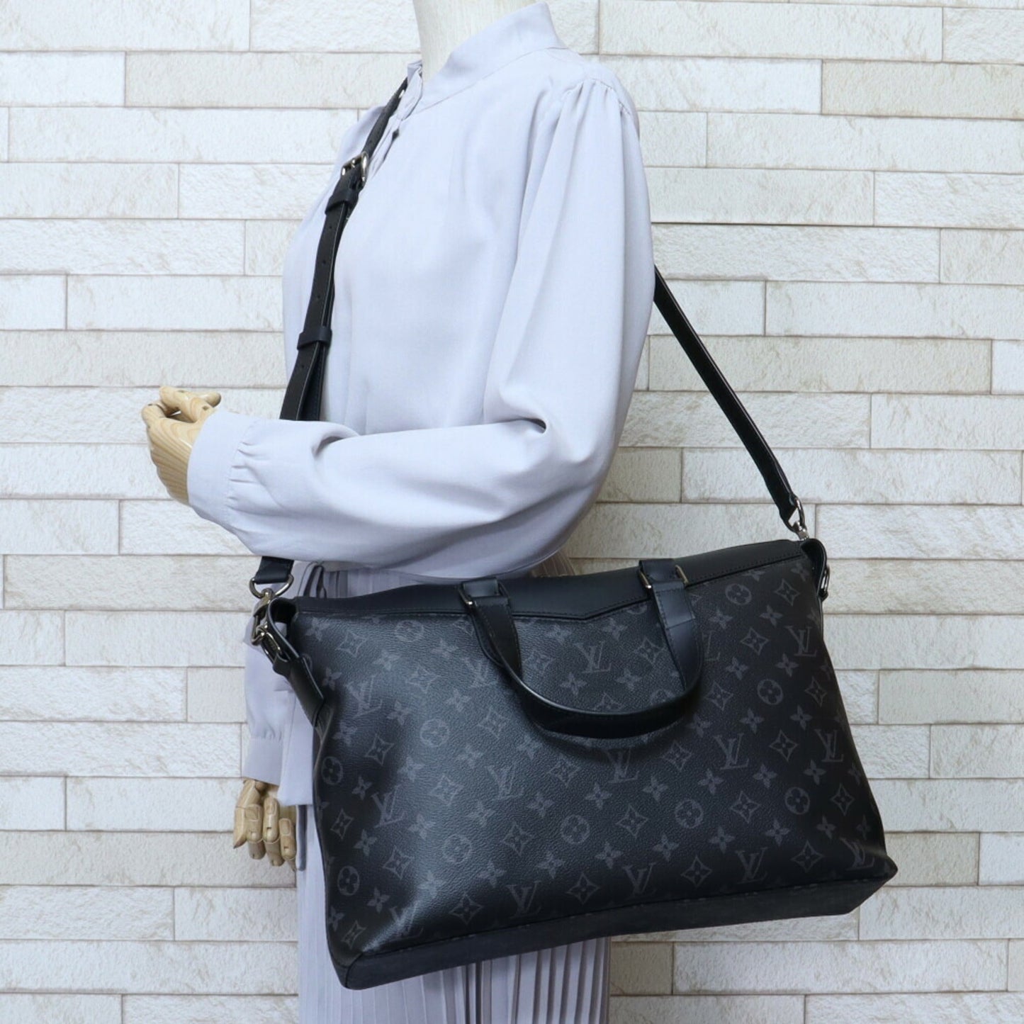 Louis Vuitton Explorer Eclipse Shoulder Bag Monogram Canvas Black Unisex