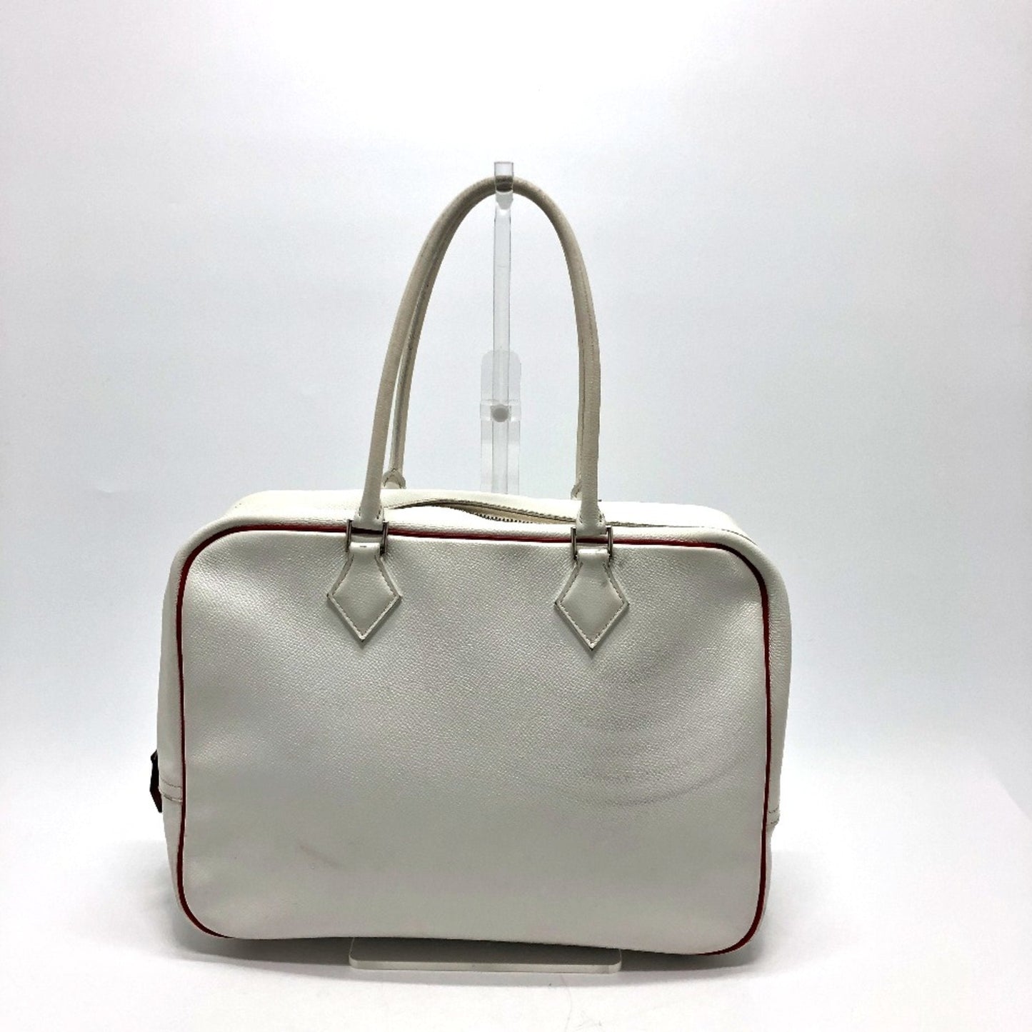 Hermes White Leather Handbag ( )