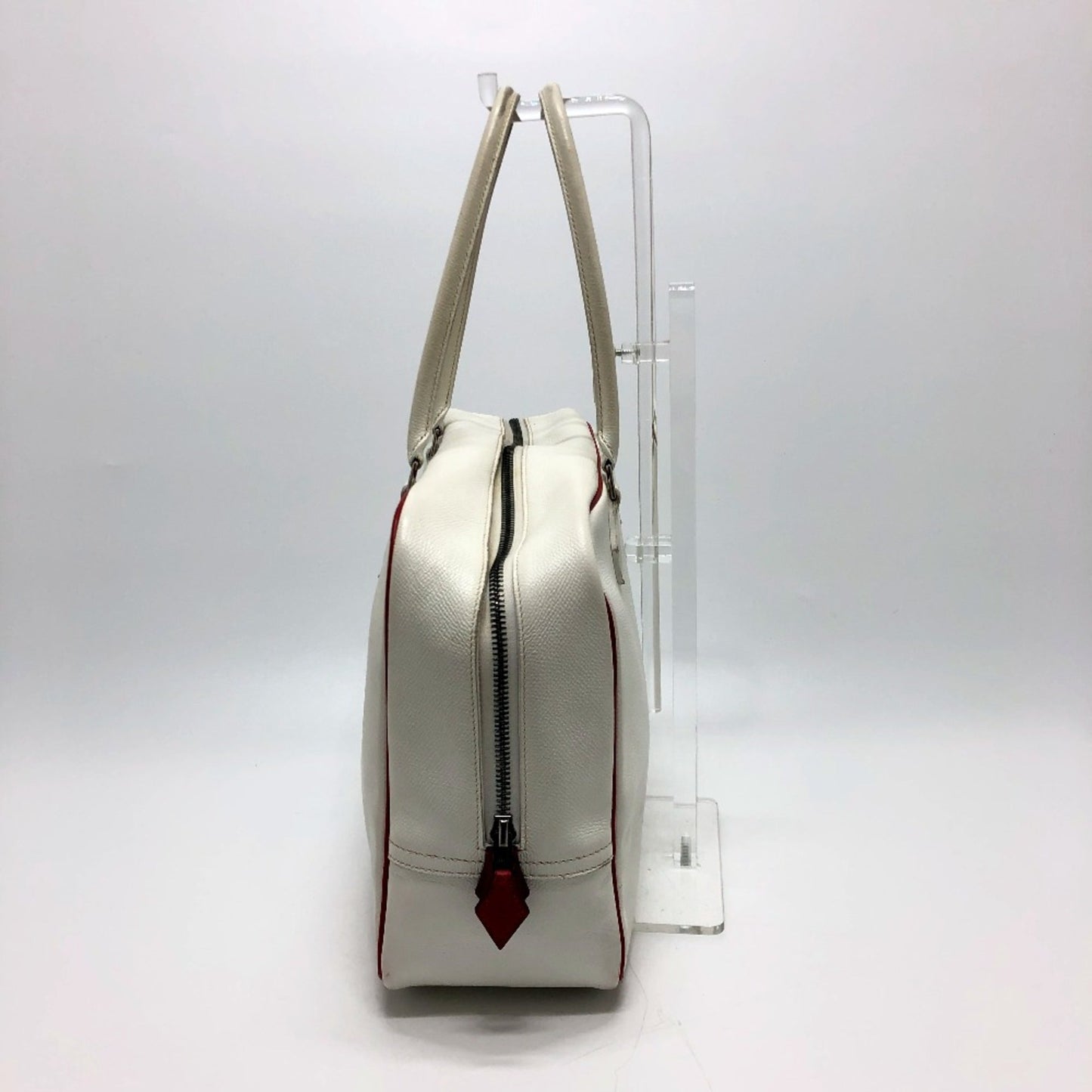 Hermes White Leather Handbag ( )