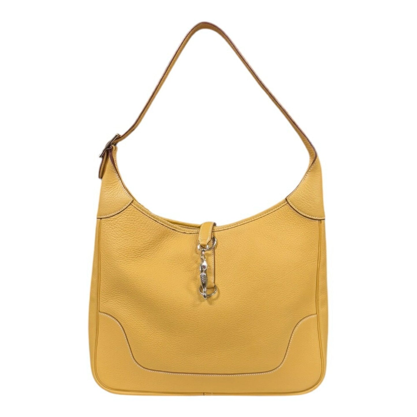 Hermes Trim Yellow Taurillon Clemence Leather Shoulder Bag ( )