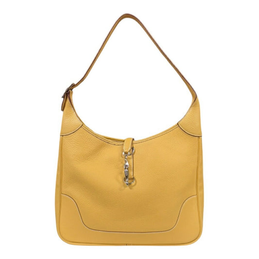 Hermes Trim Yellow Taurillon Clemence Leather Shoulder Bag ( )