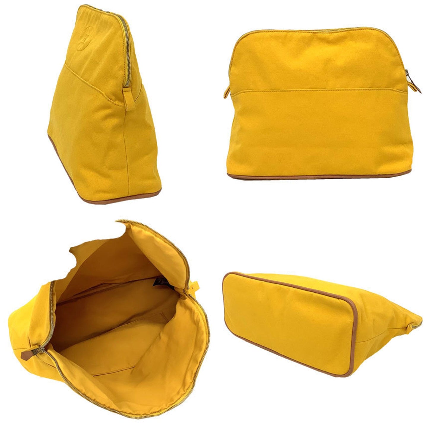 Hermes Yellow Cotton Canvas Pouch ( )