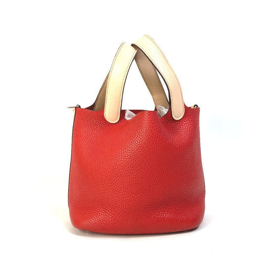 Hermes Red Leather Handbag ( )