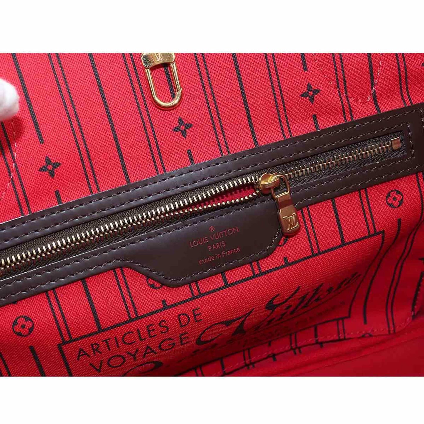 LOUIS VUITTON Damier Neverfull PM Tote Bag Ebene N51109 Brown