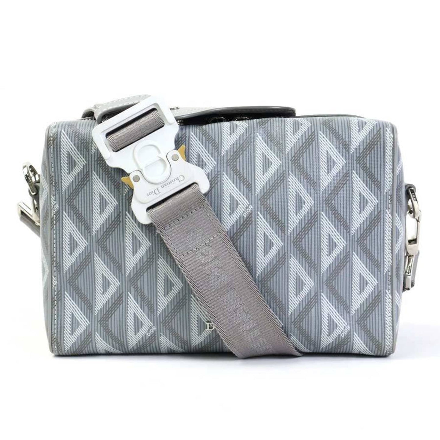 CHRISTIAN DIOR diagonal shoulder bag LINGOT22 Rango 22/CD diamond canvas gray men's
