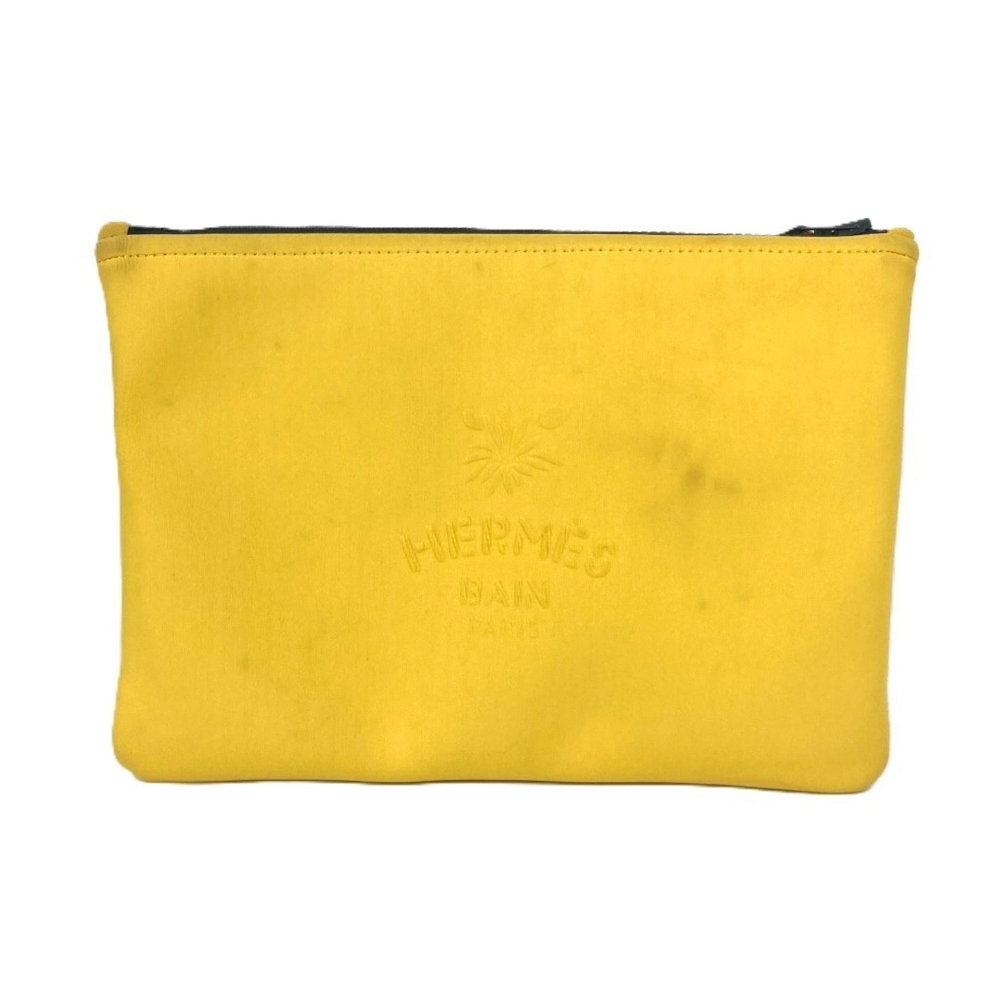 Hermes Yellow Polyamide Clutch Bag Pouch ( )