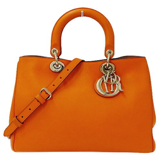 CHRISTIAN DIOR Bag Ladies Handbag Shoulder 2way Leather Diorissimo Orange