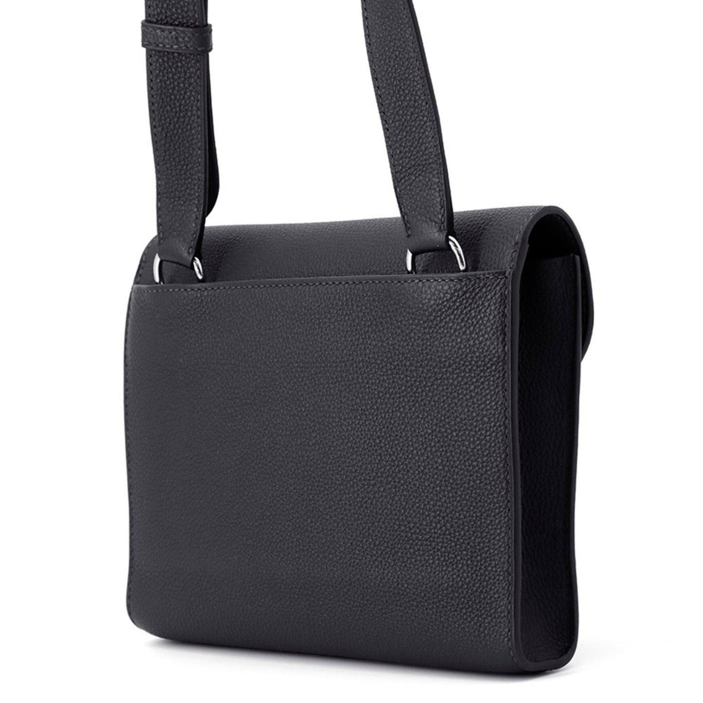 Hermes Sac A Depeche Silver Togo Leather Shoulder Bag ( )