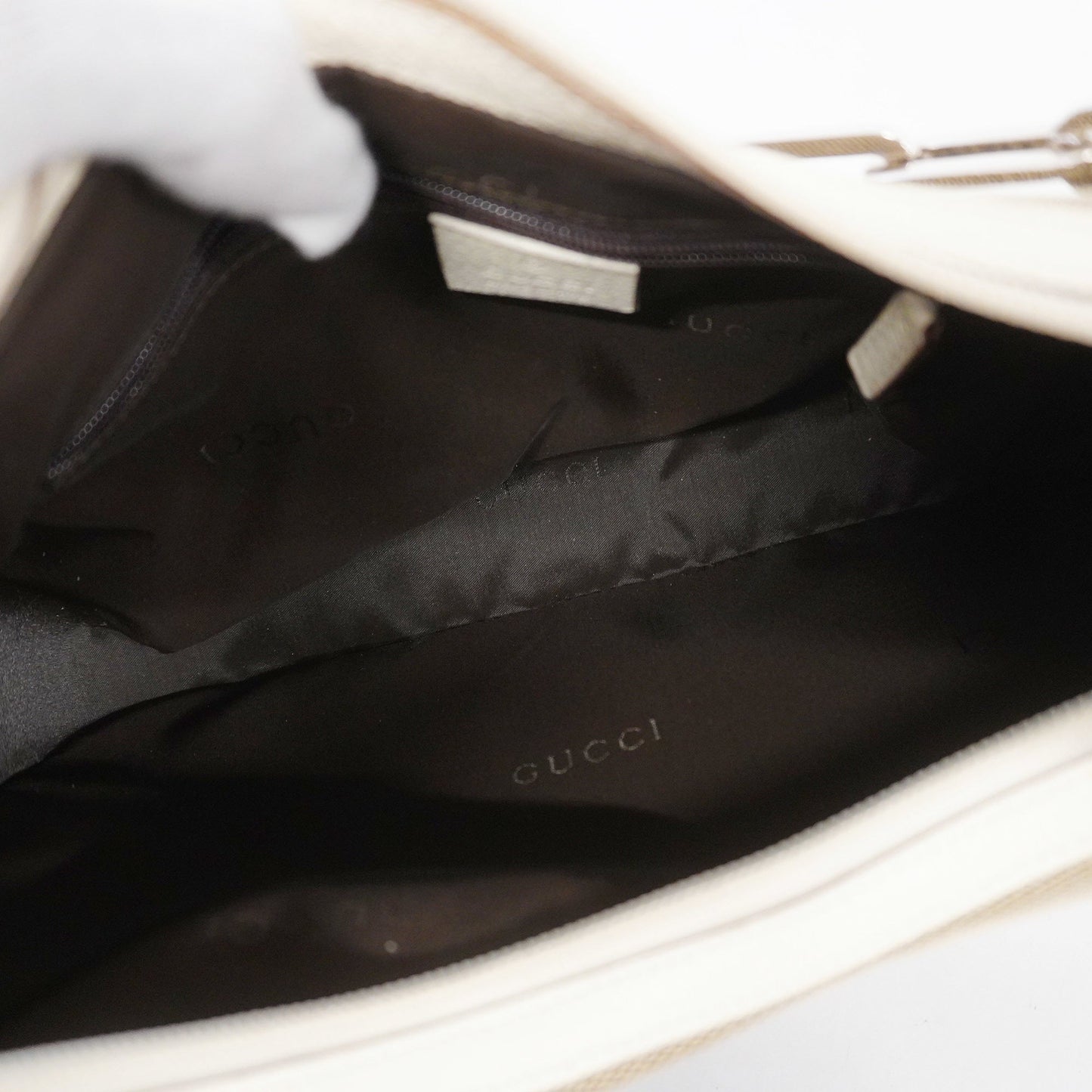 GUCCIAuth  Shoulder Bag 001 3873 Women's Canvas,Leather Shoulder Bag Beige,Ivory