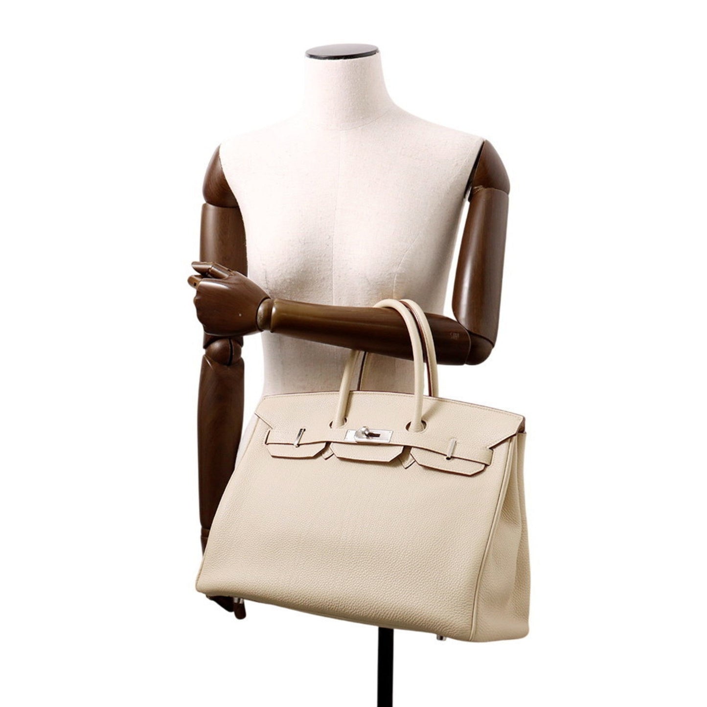 Hermes Silver Togo Leather Handbag ( )