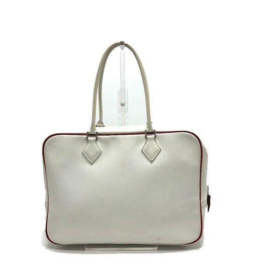 Hermes White Leather Handbag ( )