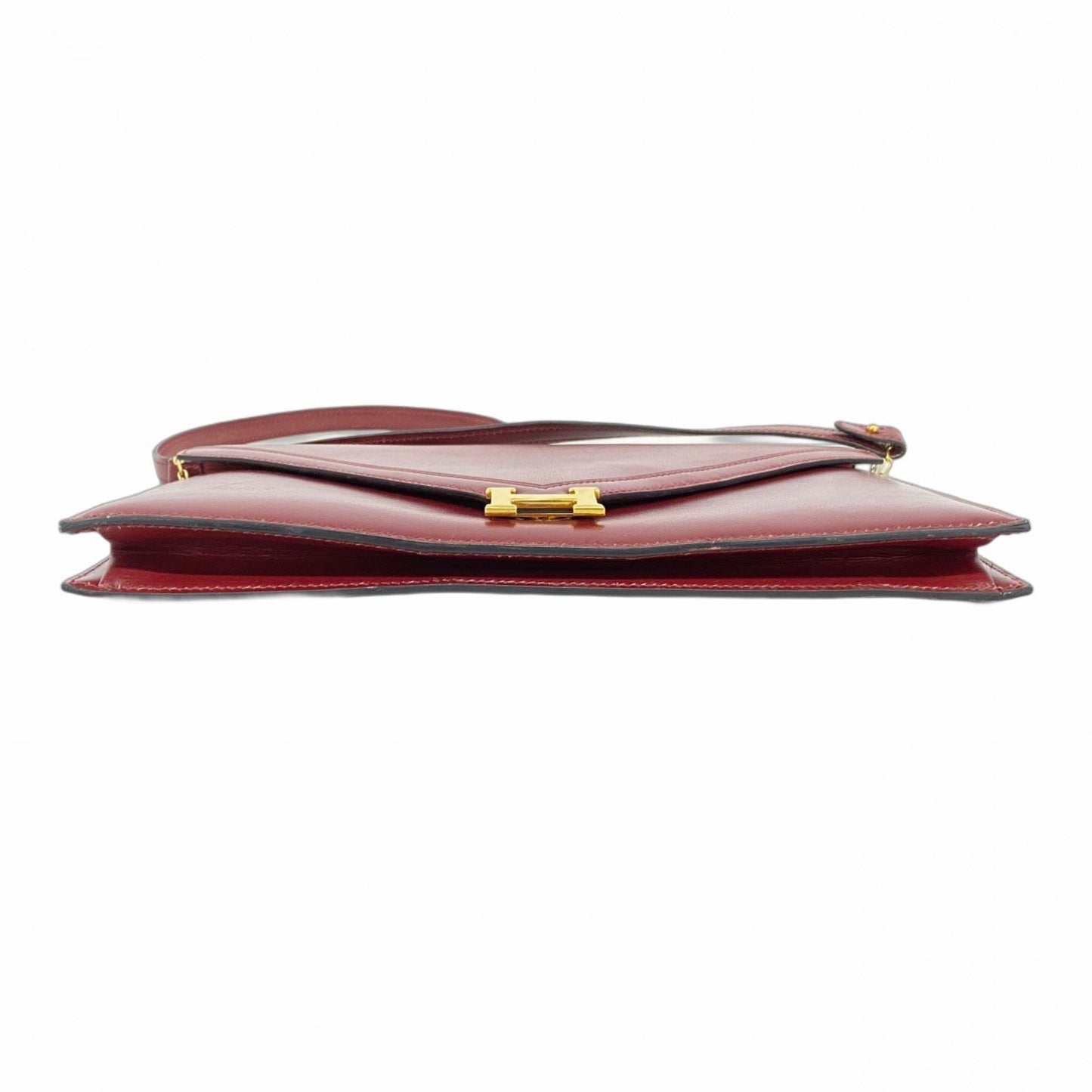 Hermes Rouge H Box Calf Leather Shoulder Bag ( )