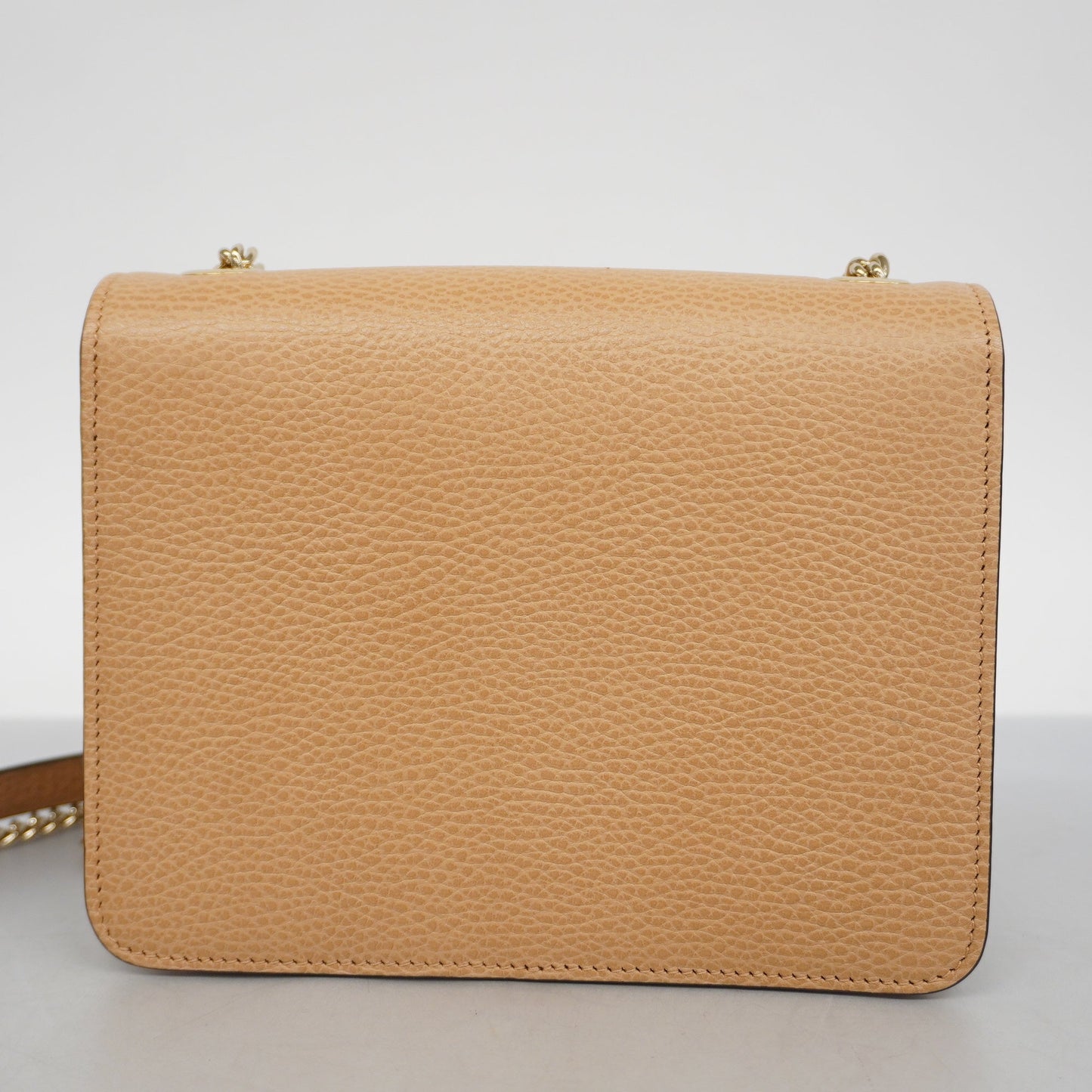 GUCCIAuth  Interlocking G 510304 Women's Leather Shoulder Bag Beige