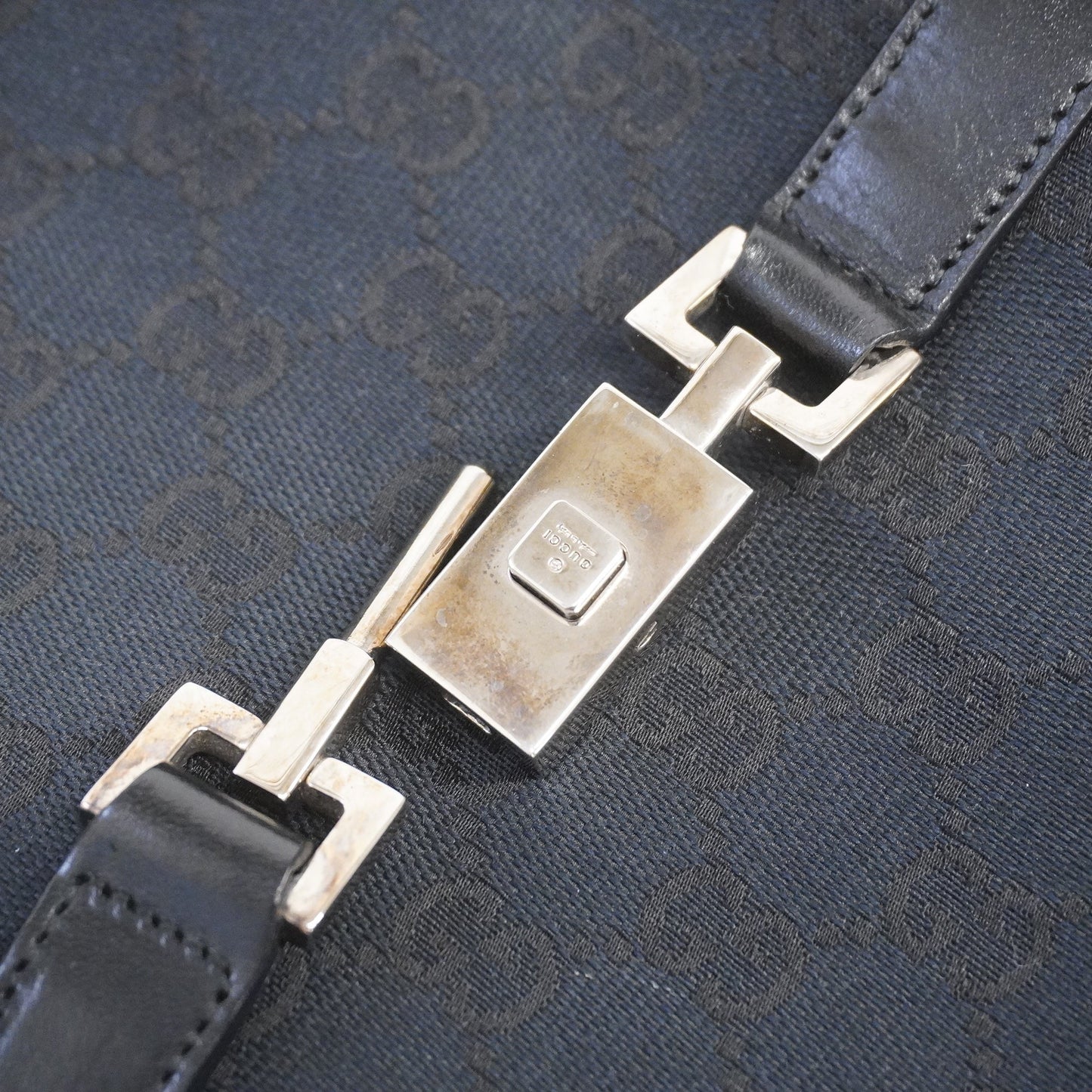 GUCCIAuth  Jackie Handbag 002 1067 Women's Leather,GG Canvas Black