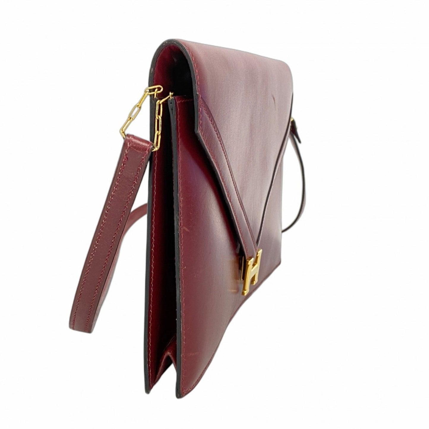 Hermes Rouge H Box Calf Leather Shoulder Bag ( )