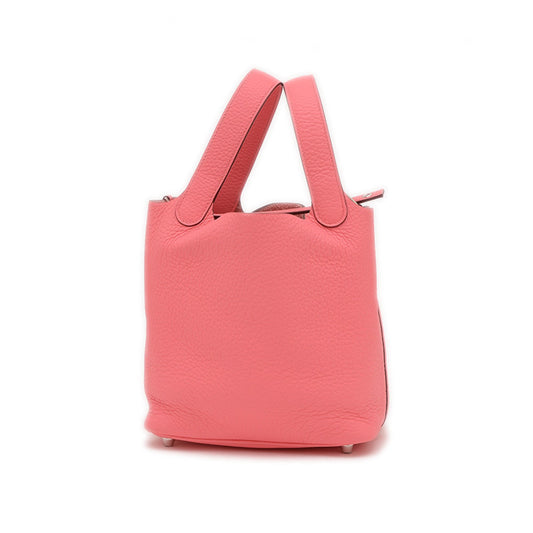 Hermes Rose Azalee Taurillon Clemence Leather Handbag ( )