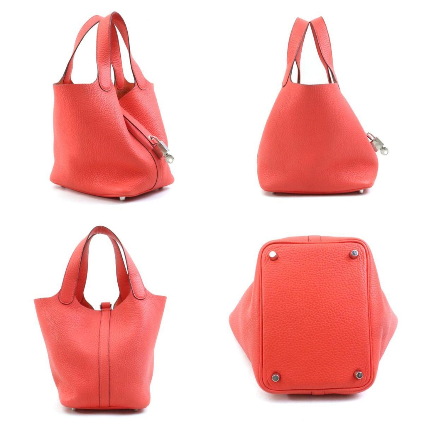 Hermes Silver Taurillon Clemence Leather Handbag ( )