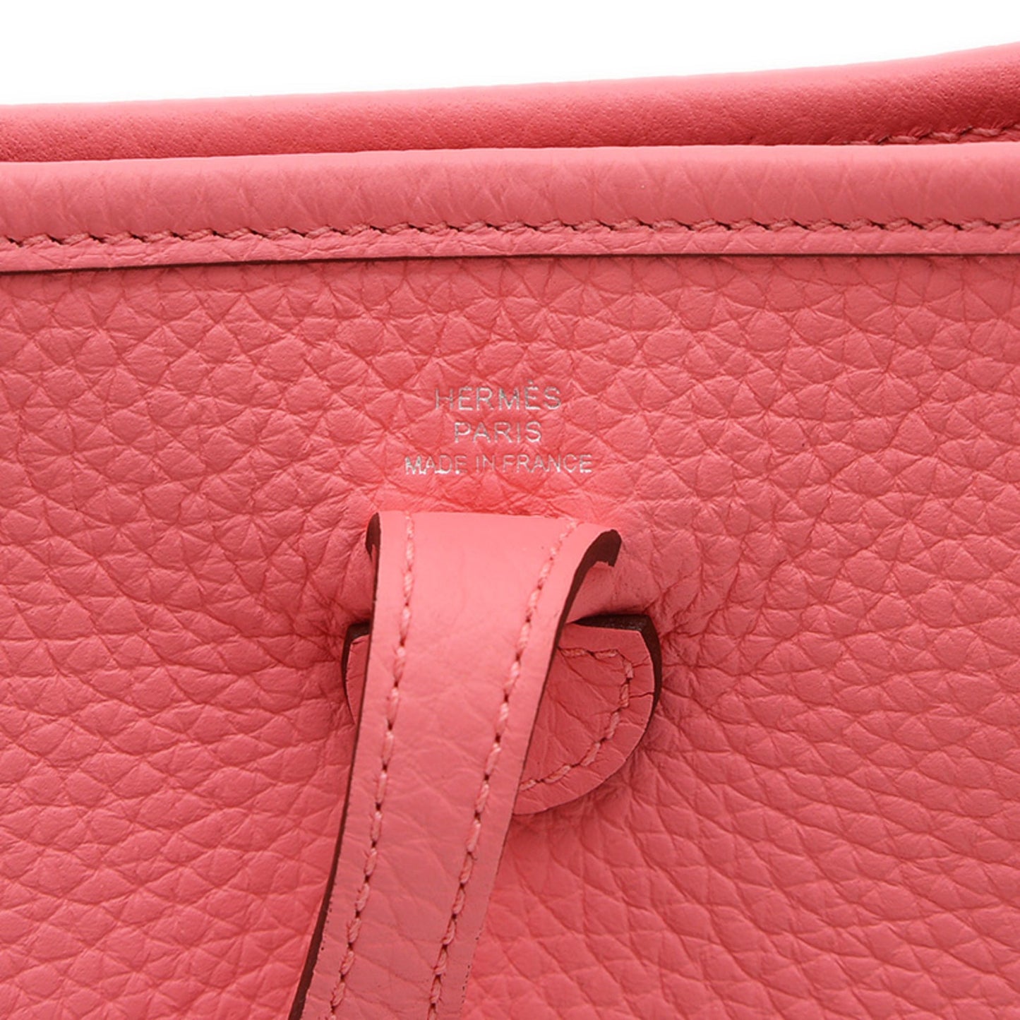 Hermes Rose Azalee Taurillon Clemence Leather Shoulder Bag ( )