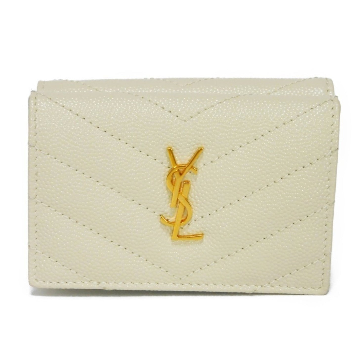 SAINT LAURENT Trifold Wallet Monogram Origami Tiny YSL Blanc   668274 BOWA1 9207 Men's Women's Billfold