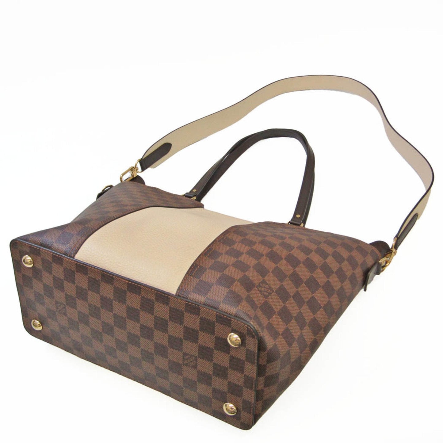 LOUIS VUITTON Damier Jersey N44022 Women's Tote Bag Cream,Ebene