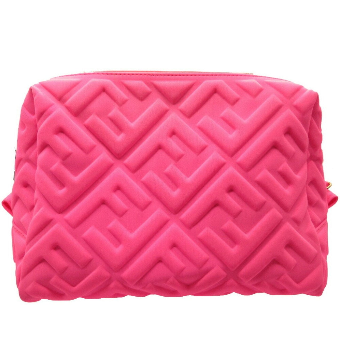 FENDI Zucca FF Embossed 8N0171 Polyamide Pink Pouch Bag