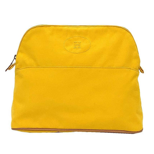 Hermes Yellow Cotton Canvas Pouch ( )