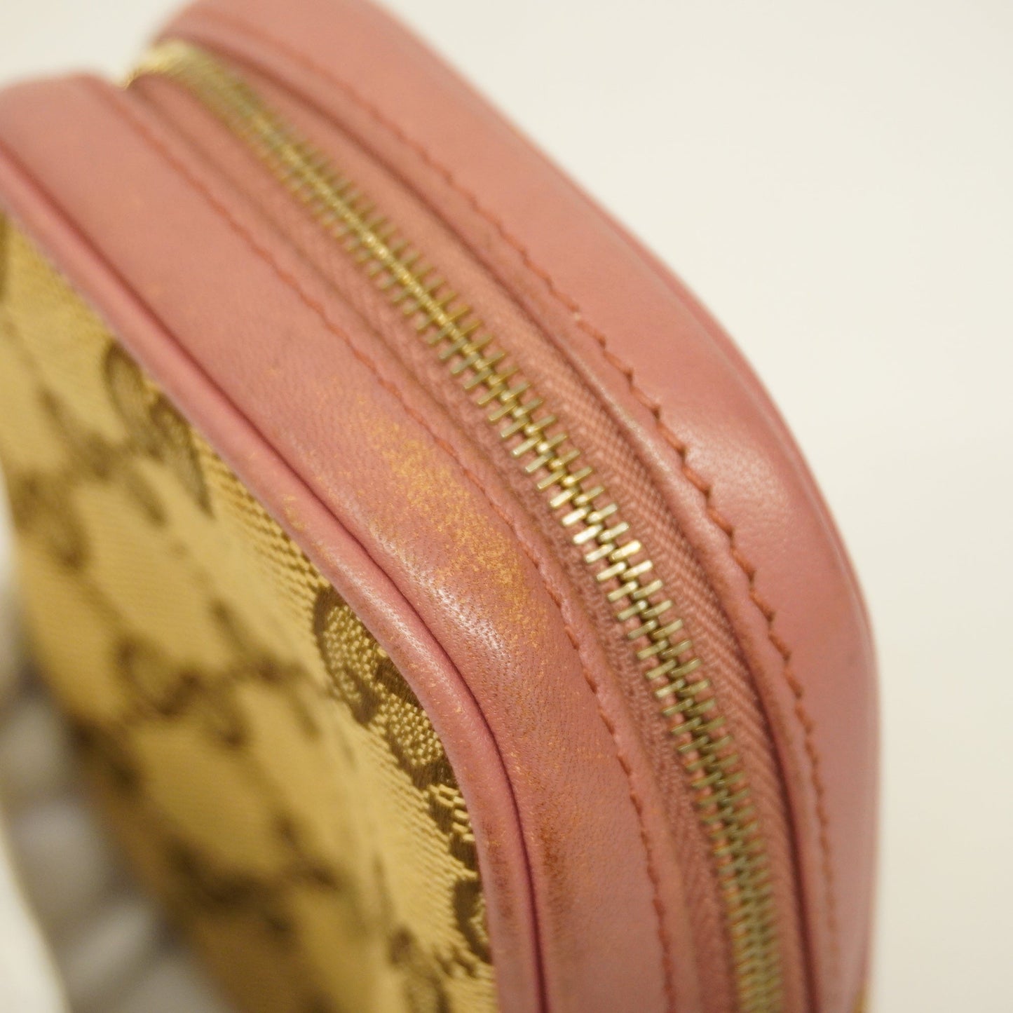 GUCCIAuth  Pouch 548393 Women's GG Canvas,Leather Beige,Pink