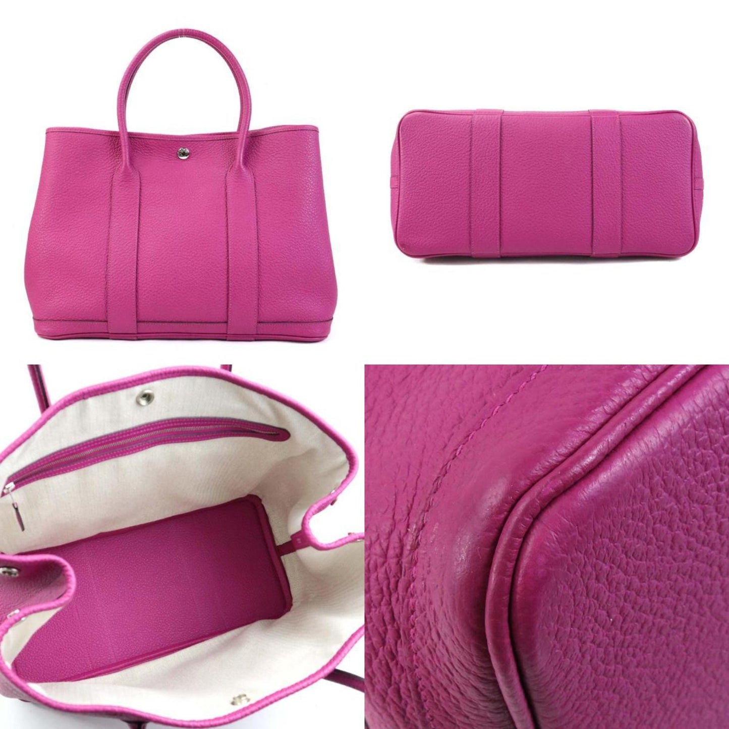 Hermes Rose Purple Negonda Leather Handbag ( )