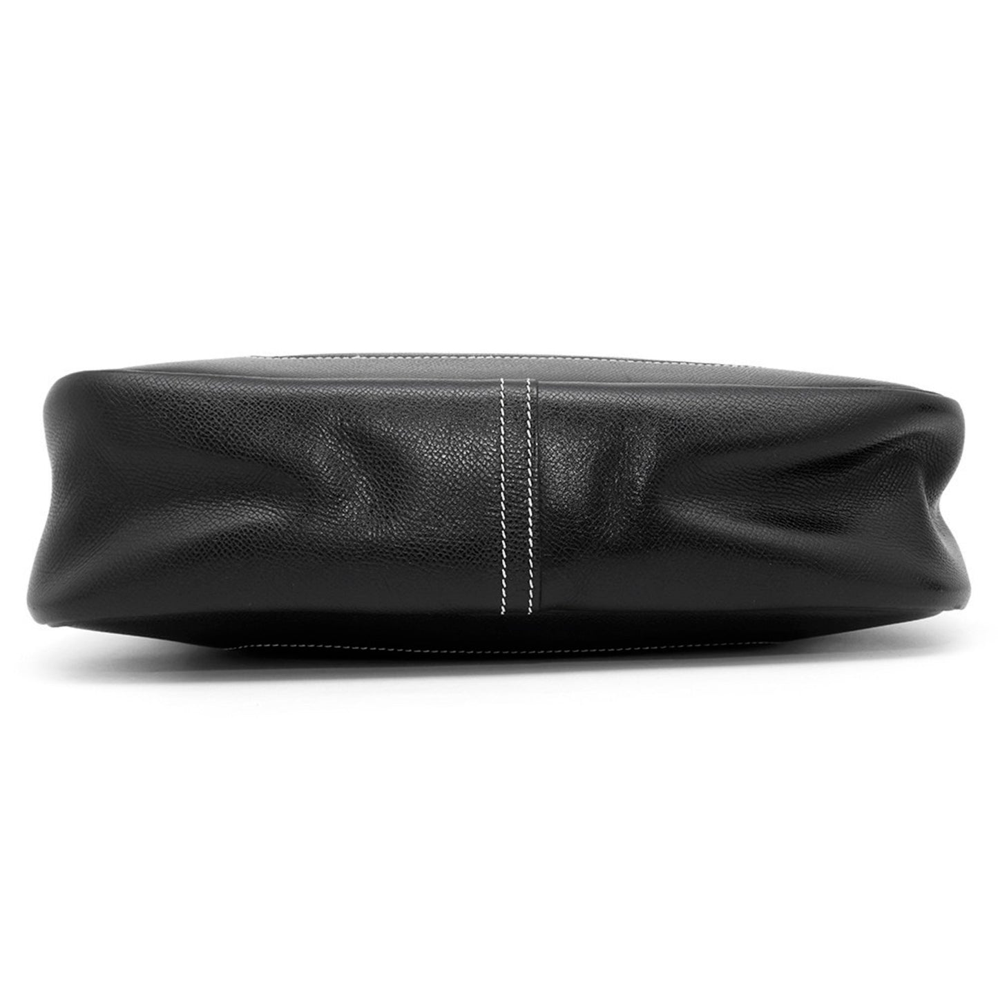 Hermes Trim Black Courchevel Leather Shoulder Bag ( )