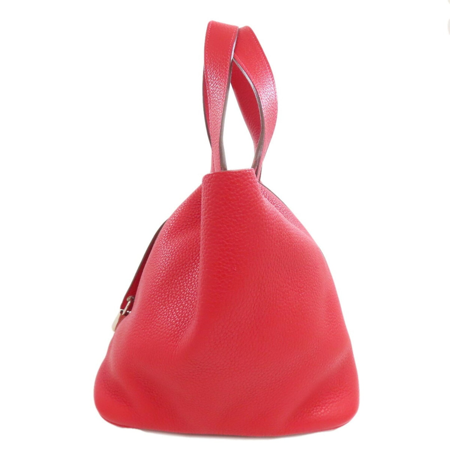 Hermes Rouge Casaque Taurillon Clemence Leather Handbag ( )