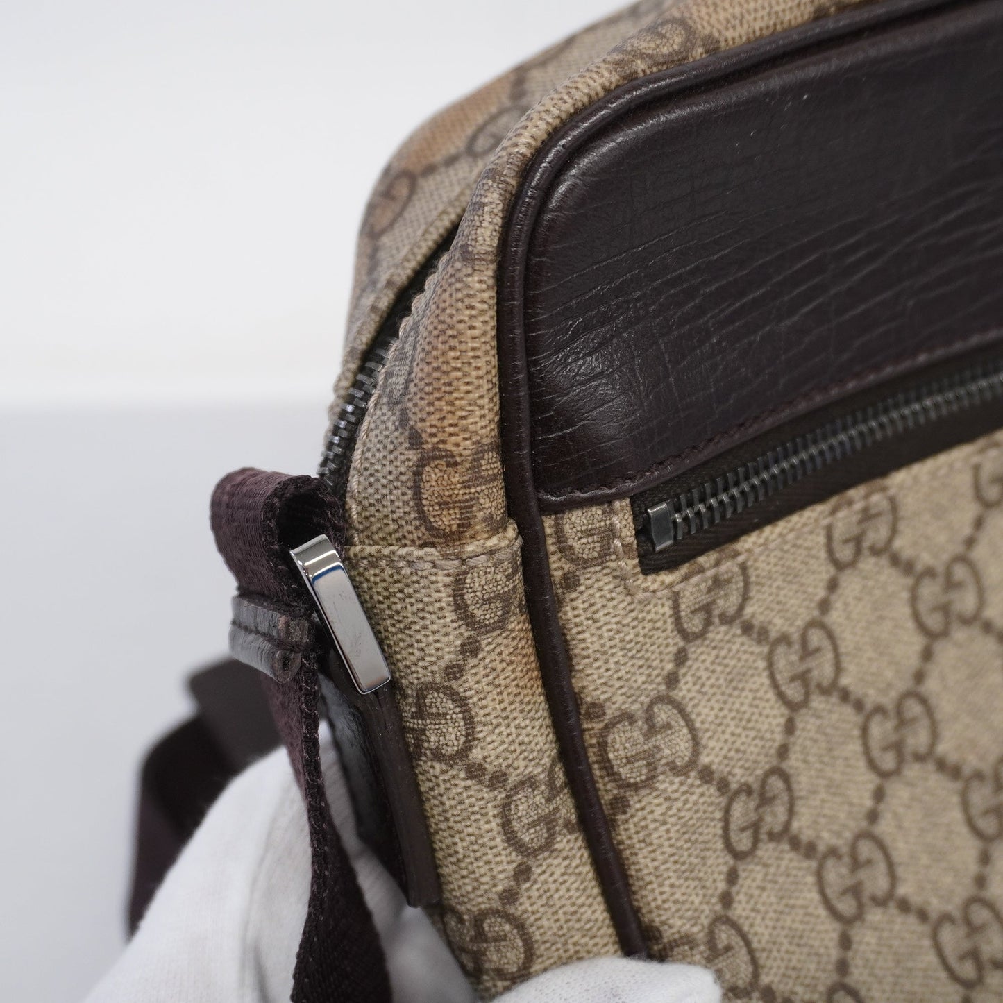 GUCCIAuth  Shoulder Bag 114291 Women's GG Supreme,Leather Beige,Brown