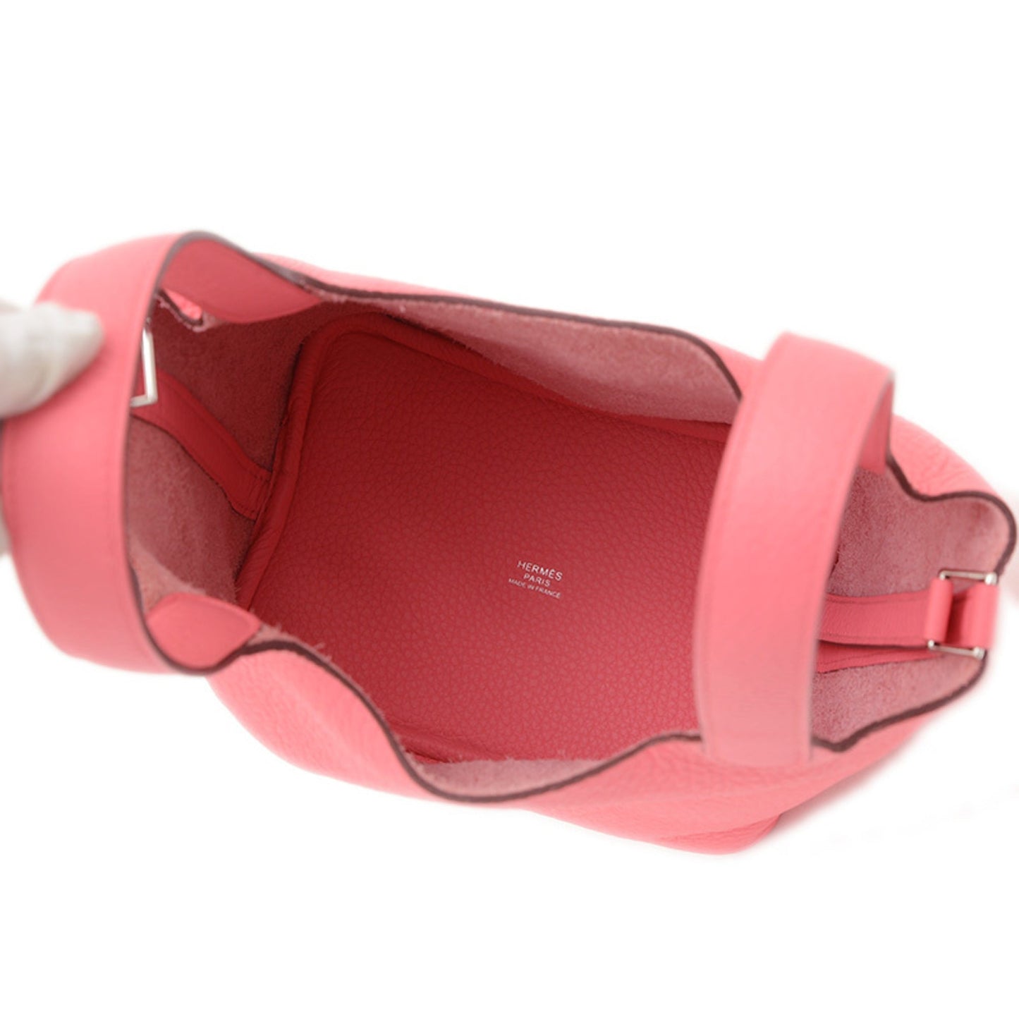 Hermes Rose Azalee Taurillon Clemence Leather Handbag ( )