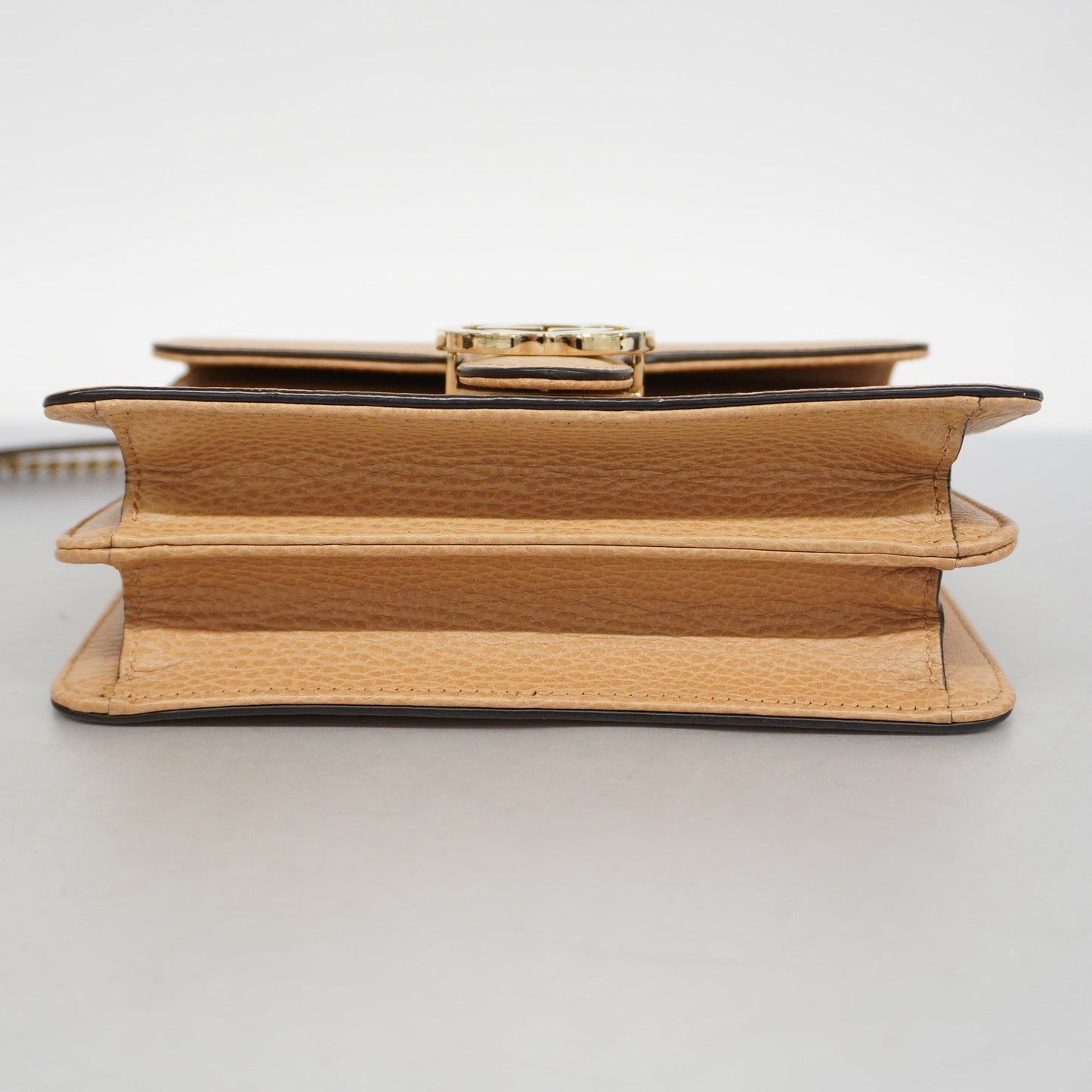 GUCCIAuth  Interlocking G 510304 Women's Leather Shoulder Bag Beige