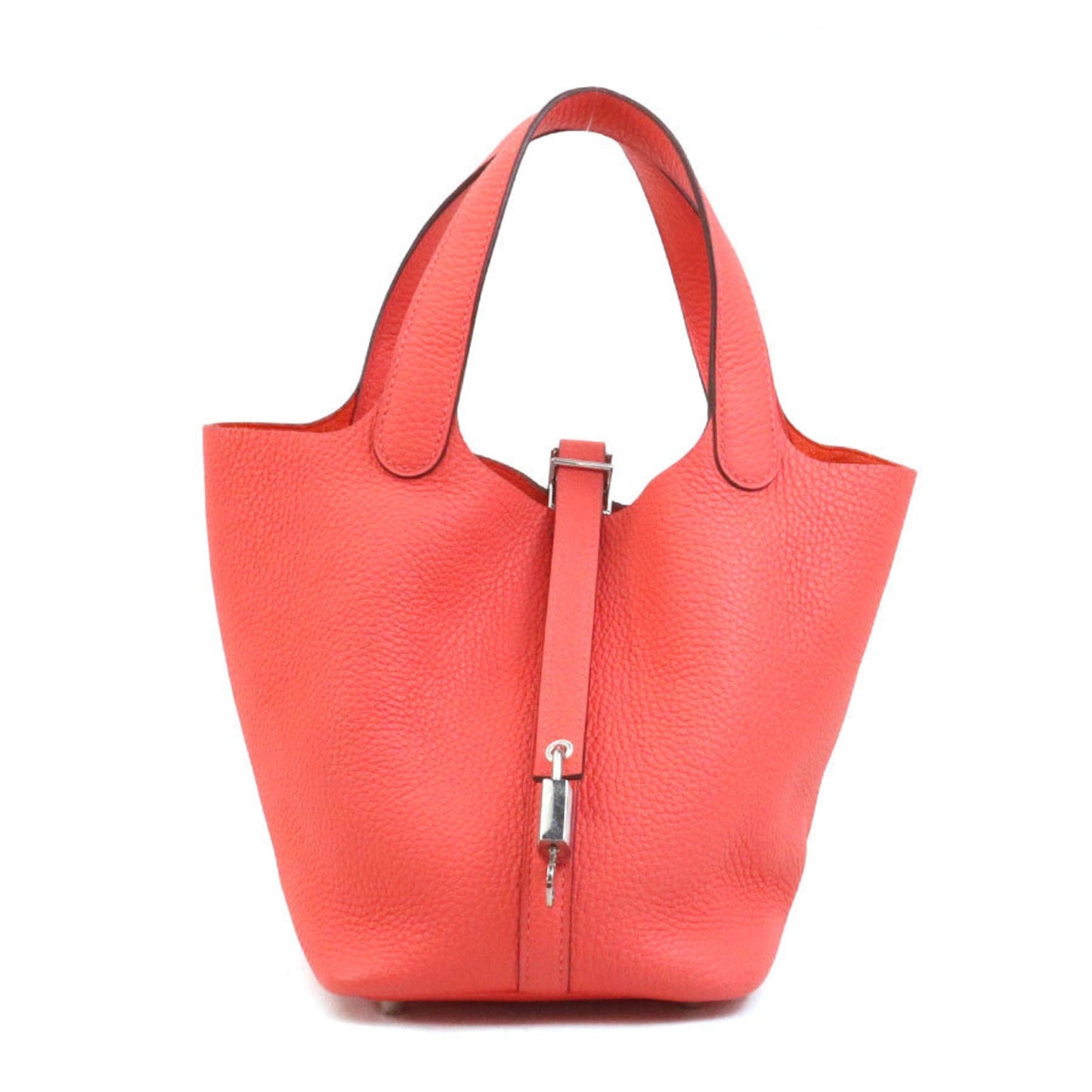 Hermes Silver Taurillon Clemence Leather Handbag ( )