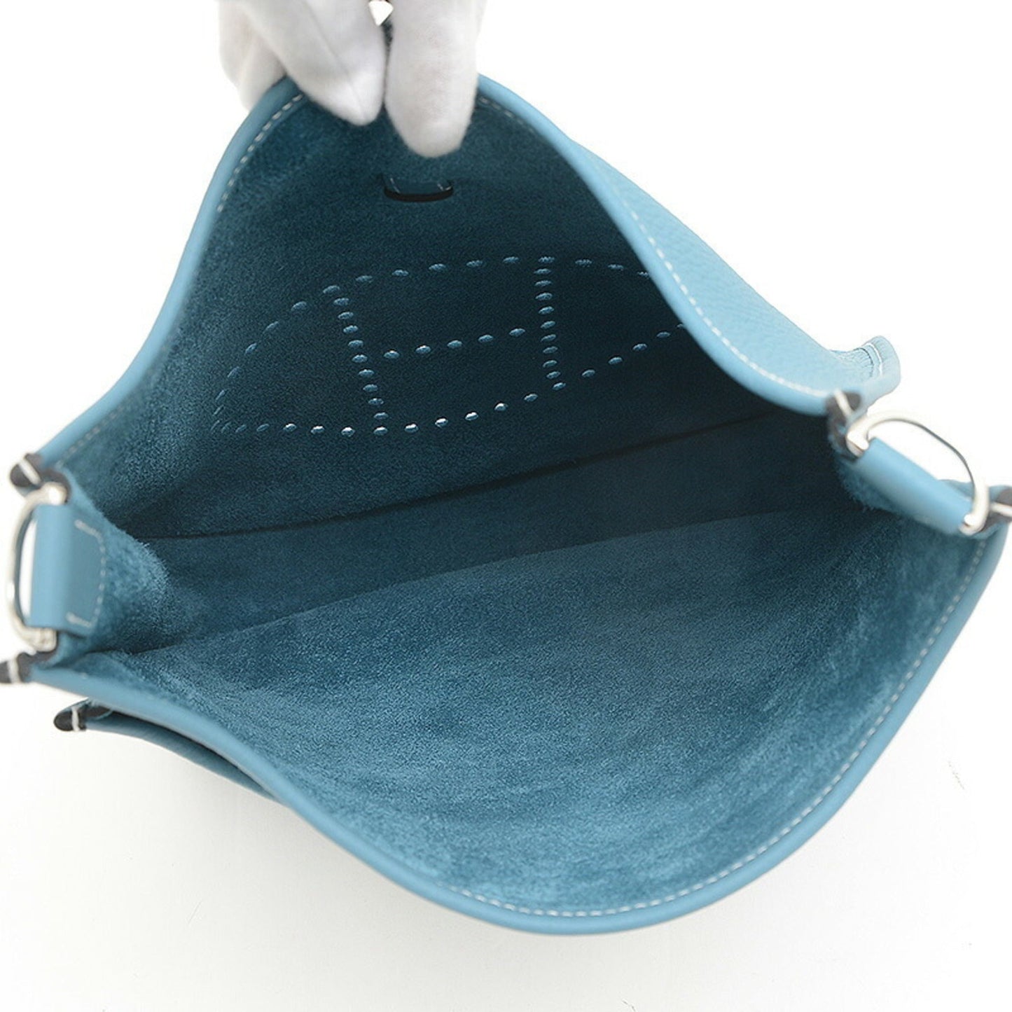 Hermes Silver Taurillon Clemence Leather Shoulder Bag ( )