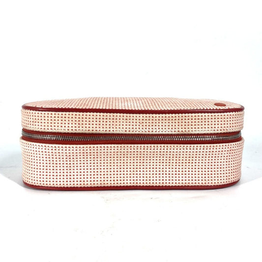 Hermes Sellier Pink Canvas Pouch ( )