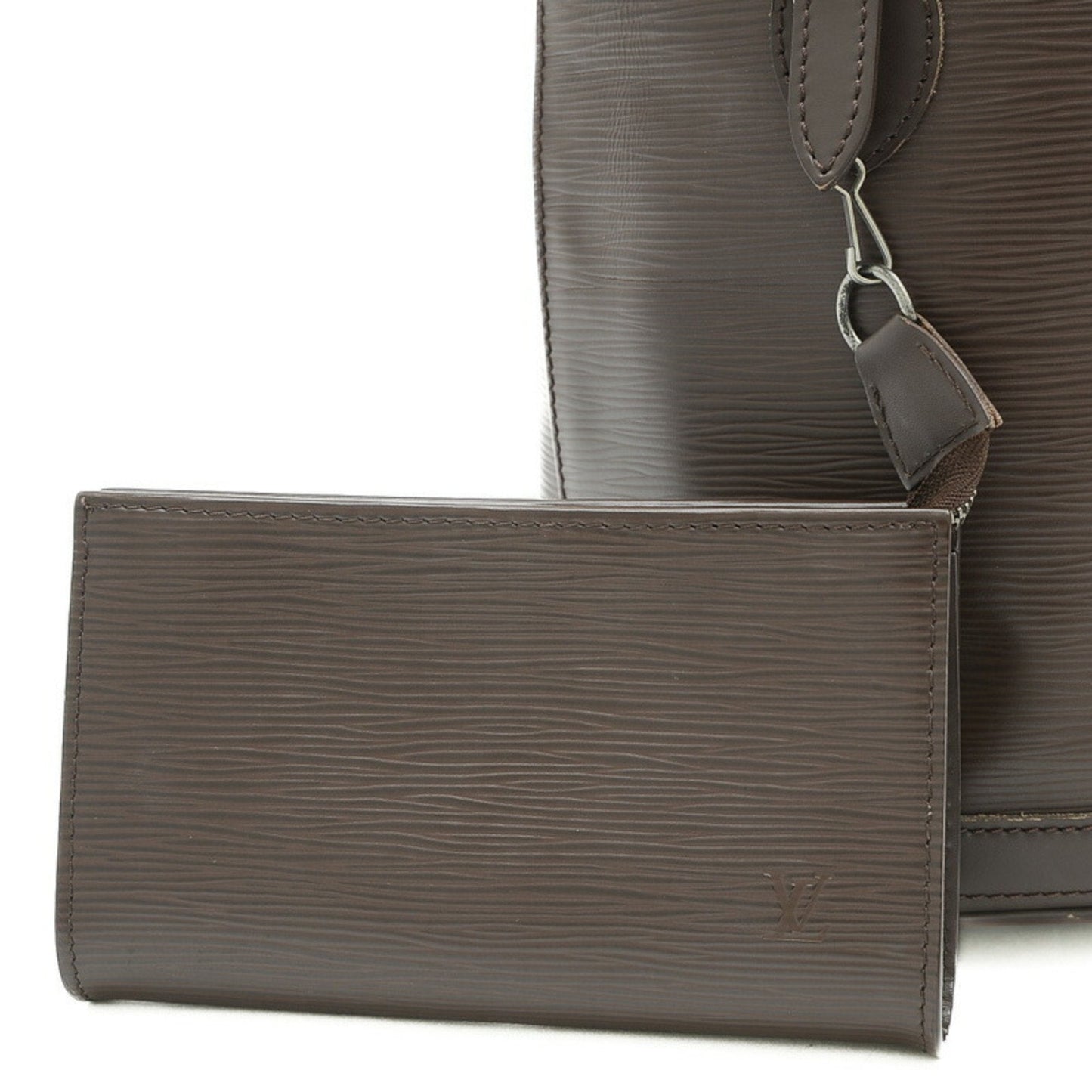 LOUIS VUITTON Epi Bucket PM Tote Bag with Pouch Mocha Brown M58990
