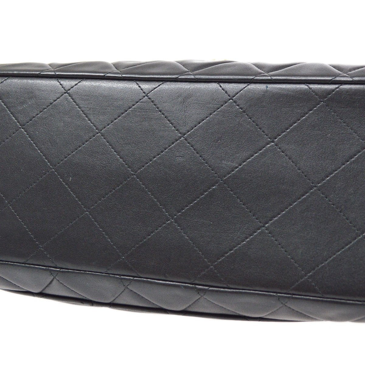 CHANEL Classic Flap Maxi Chain Shoulder Bag Black Lambskin 60155