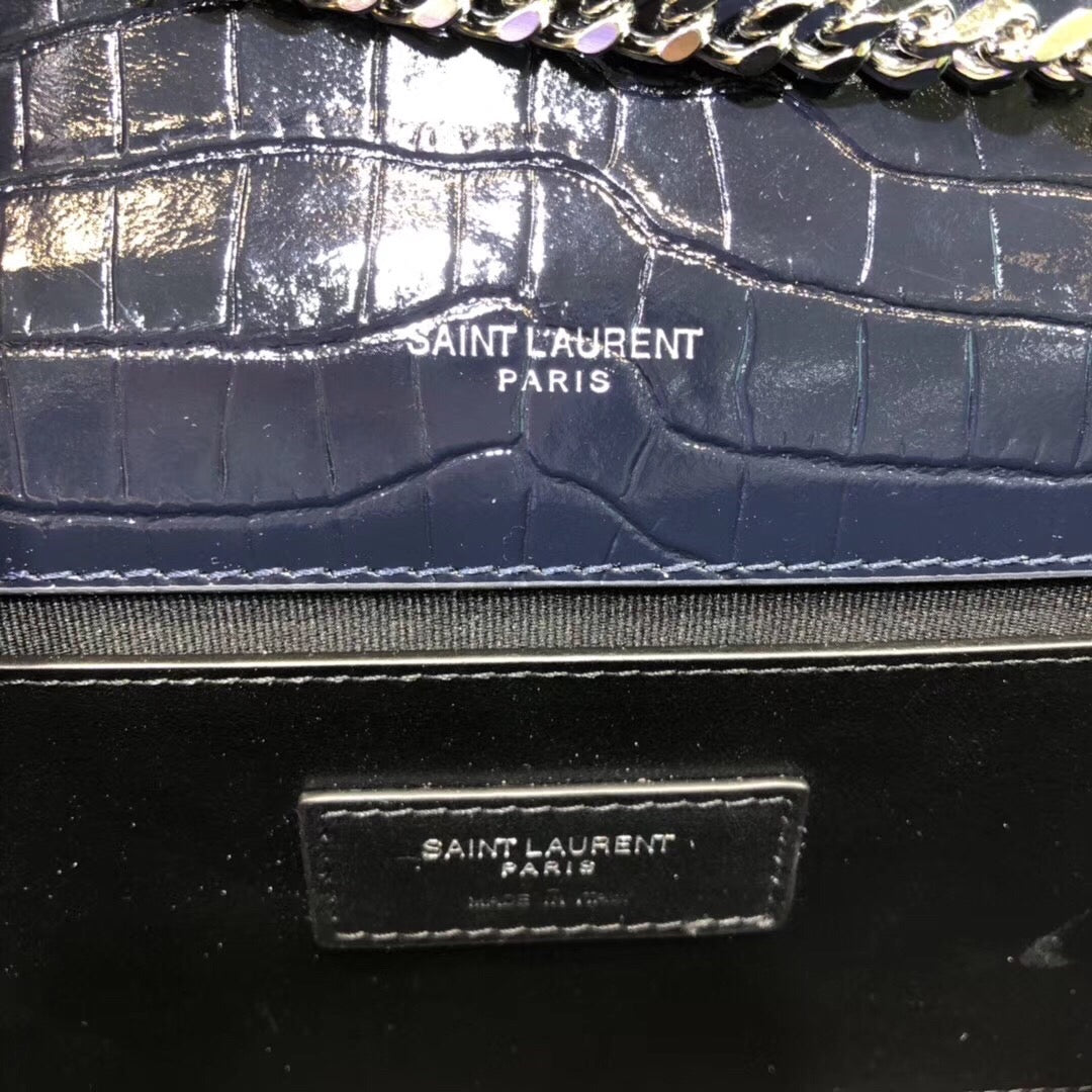 Top Quality Kate Small Chain Bag With Tassel In Embossed Black For Women 7.8in/20cm YSL 474366DND0N1000