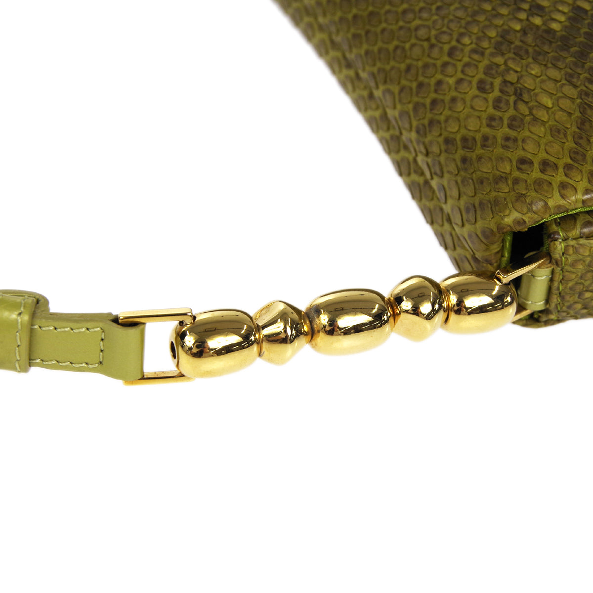 Christian Dior * 2000 Maris Pearl Shoulder Bag Green Python 66485