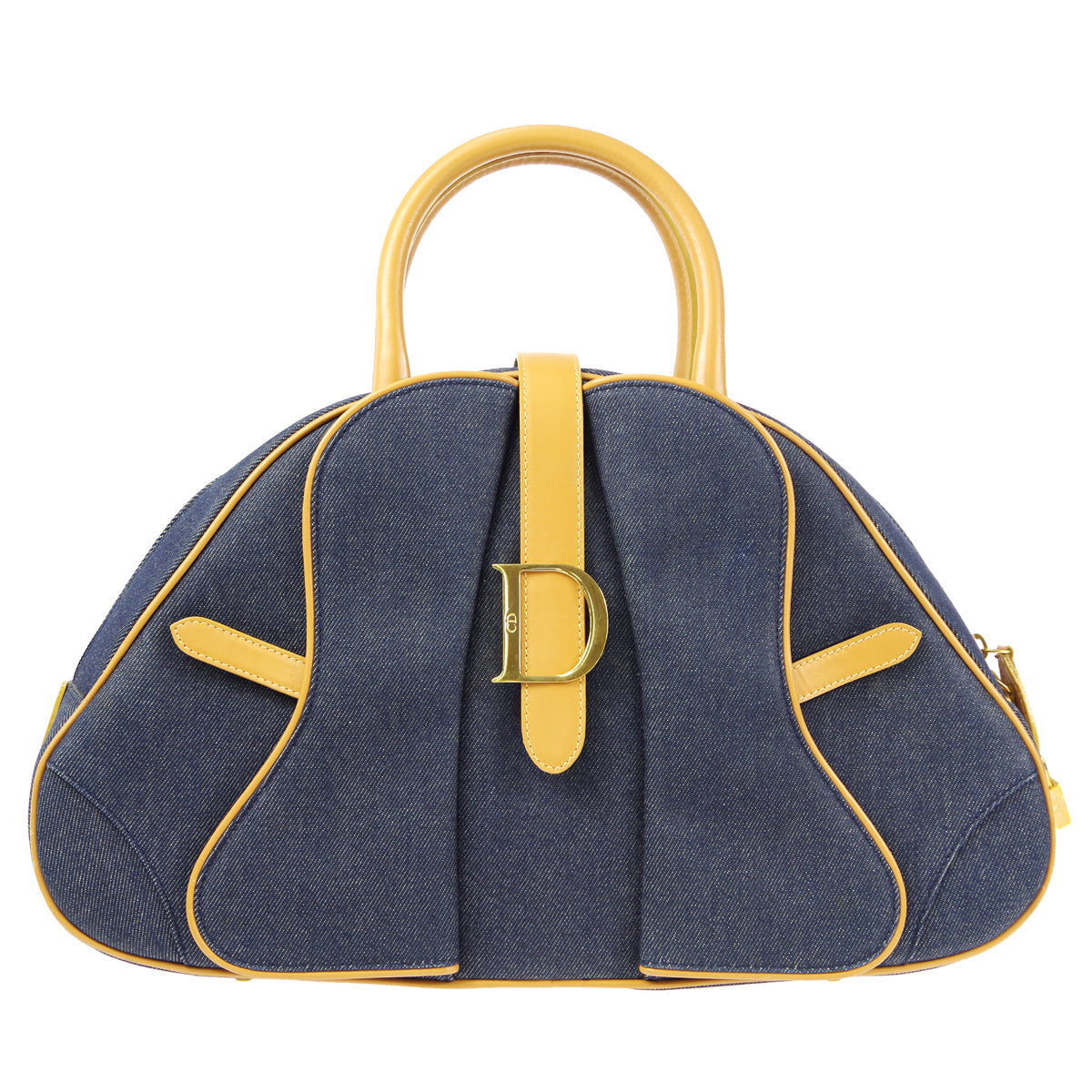 Christian Dior 2001 Double Saddle Handbag Denim 66413