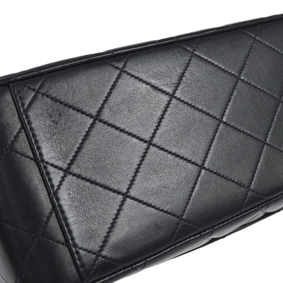 CHANEL Classic Flap Maxi Chain Shoulder Bag Black Lambskin 87291